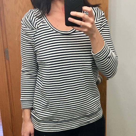 Free People Tops - FREE PEOPLE STRIPED TOP WITH RUCHED SHOULDER